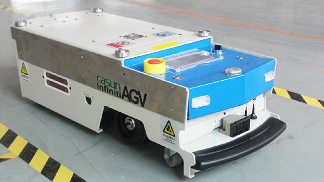 Driverless mobiler Roboter-Tunnel-AGV geführter Fahrzeug-flexibler Betrieb DC24V in einer Richtung