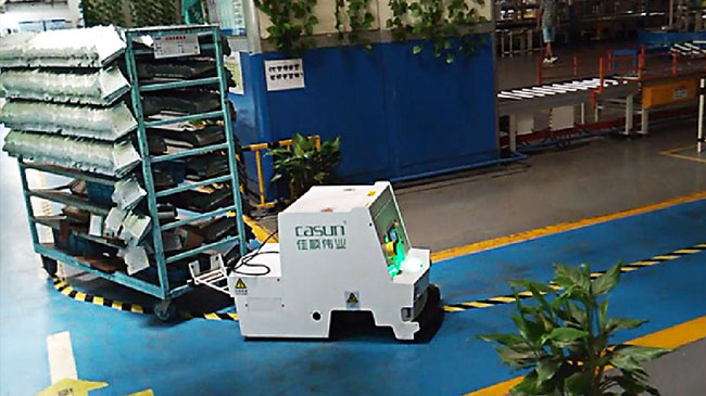 Einzelne Weisen-autonome mobile Roboter, Magnetband-Führer Lager Tugger AGV